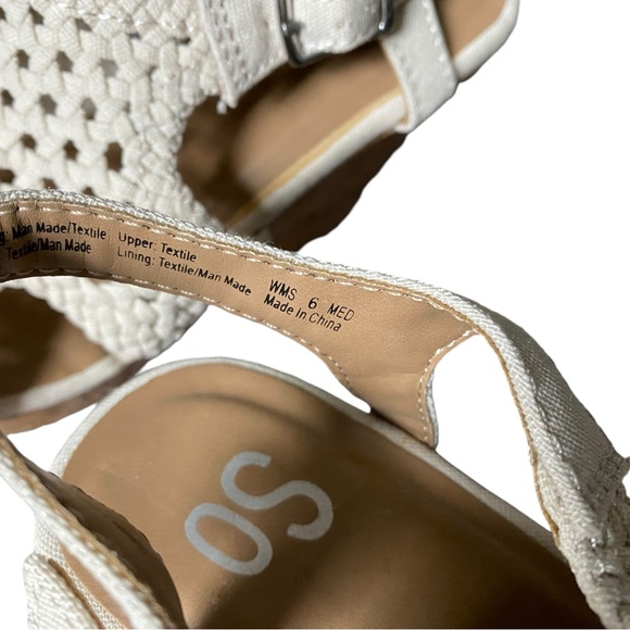 SO Taffy Natural Woven Braided Cork Wedge Heel Women's Sandals - Size 6 - Picture 7 of 8